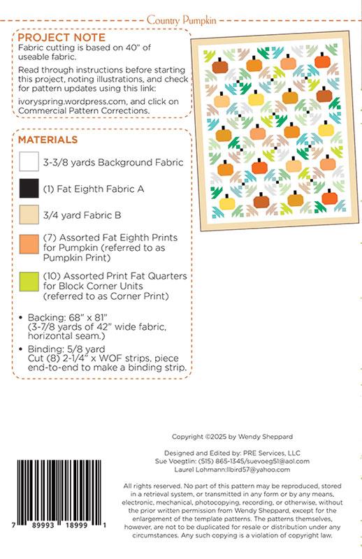 Country Pumpkin Pattern by Wendy Sheppard