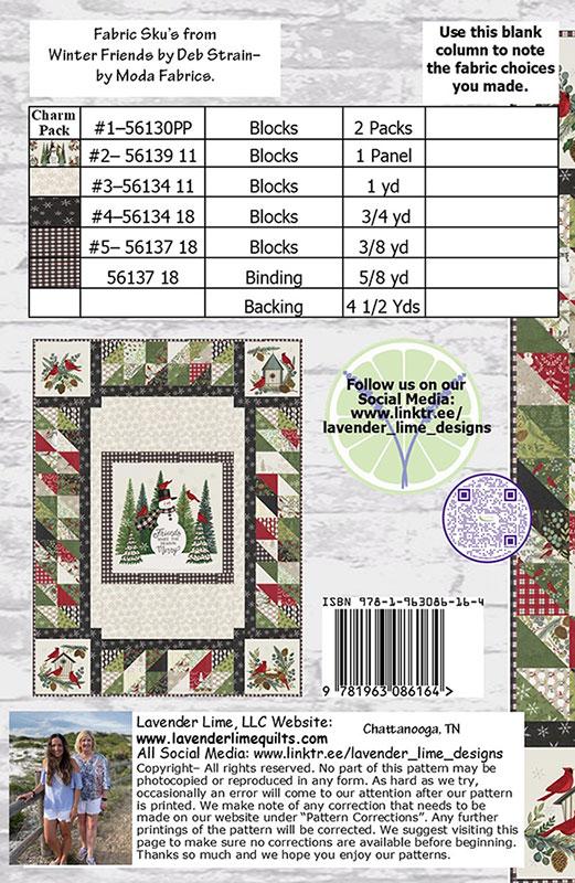 Fast Panel Pattern by Lavender Lime for Winter Friends by Deb Strain