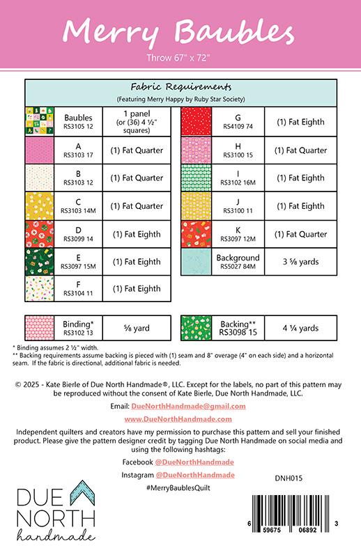 Merry Baubles Pattern by Due North