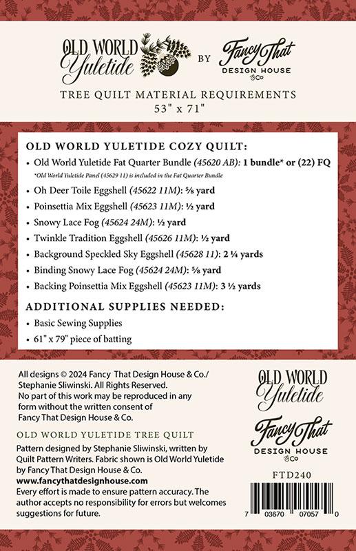 Old World Yuletide Tree Quilt Pattern by Fancy That Design