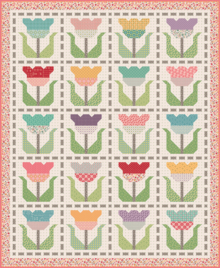 Lori Holt Piece & Plenty Tulips Quilt Kit