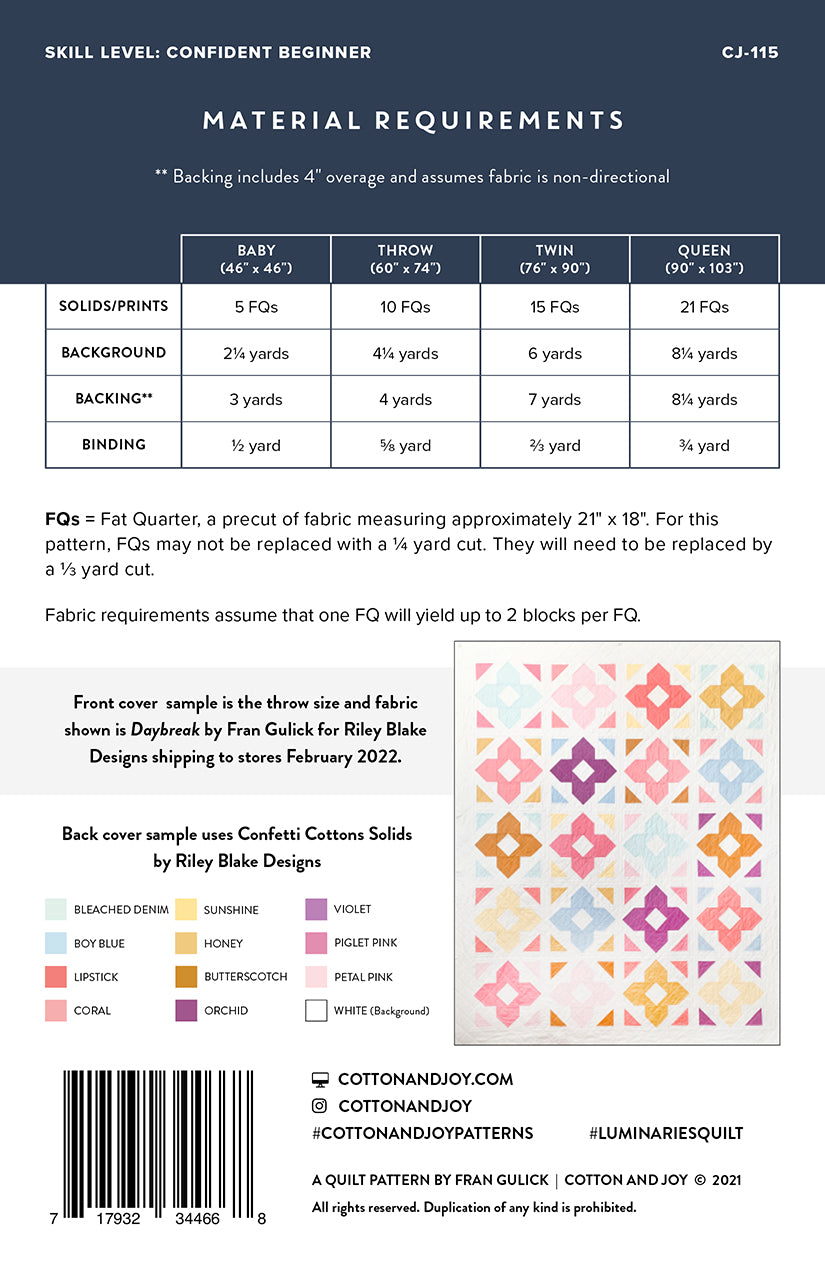 Blush n' Butterscotch Luminaries Pattern