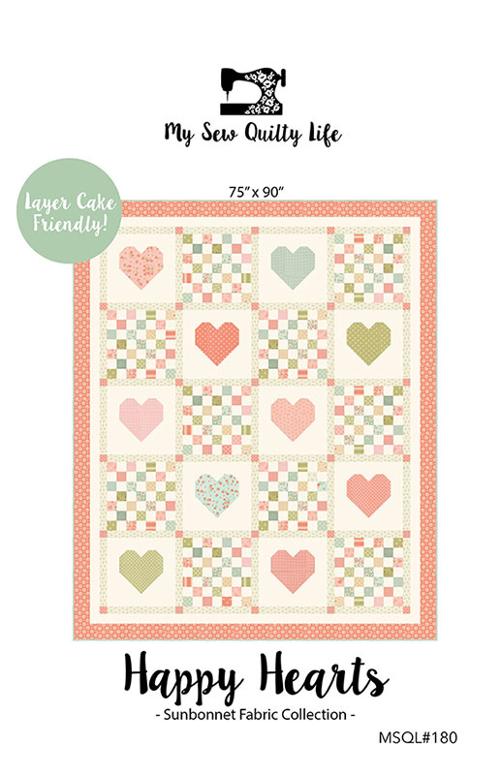 Sunbonnet Happy Hearts Pattern Layer Cake Friendly