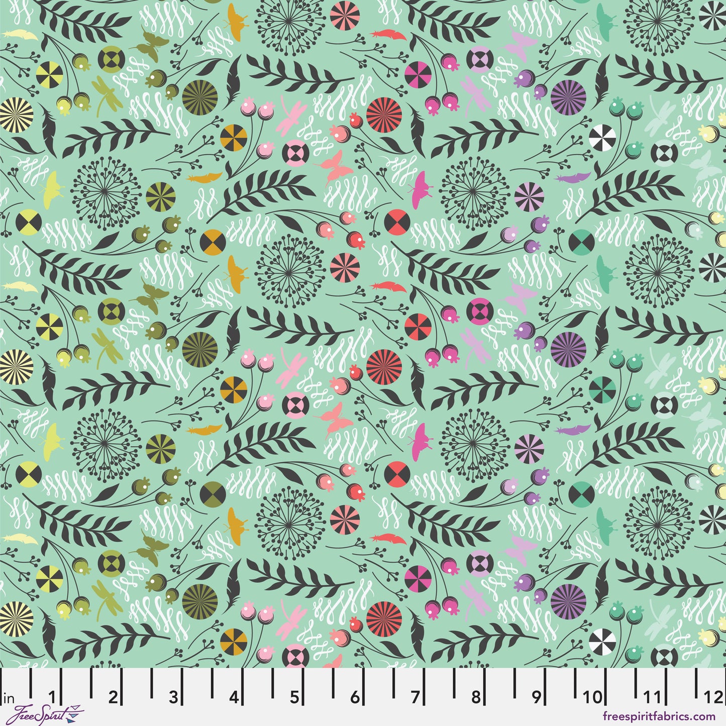 Tula Pink Prince Charming Dandelion Sweetmint