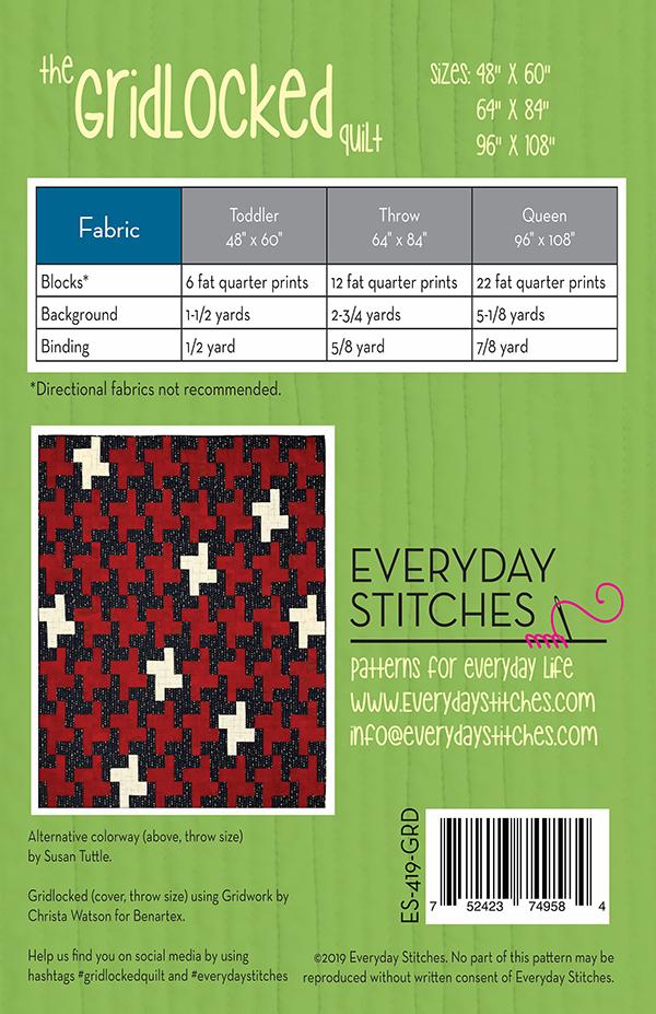The Gridlocked Quilt Pattern by Every Day Stitches