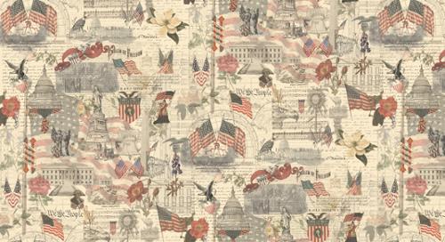 3 Sisters Patriotic Porcelain Yardage with color