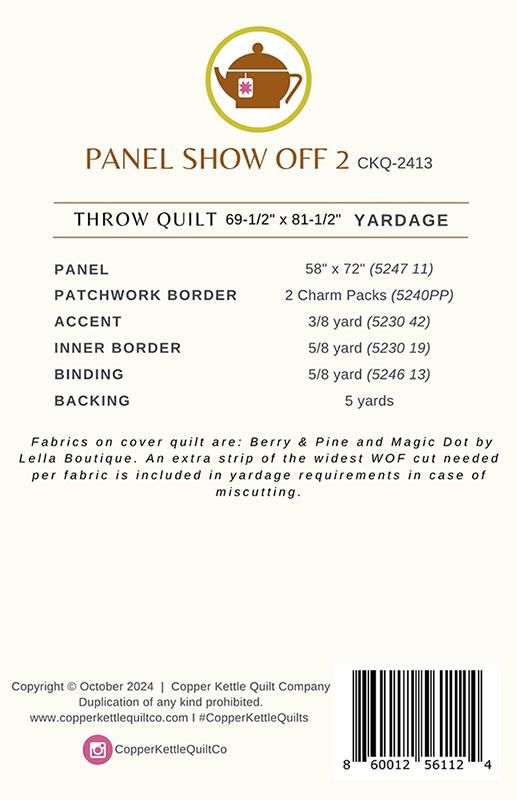 Berry and Pine Panel Showoff Pattern by Copper Kettle