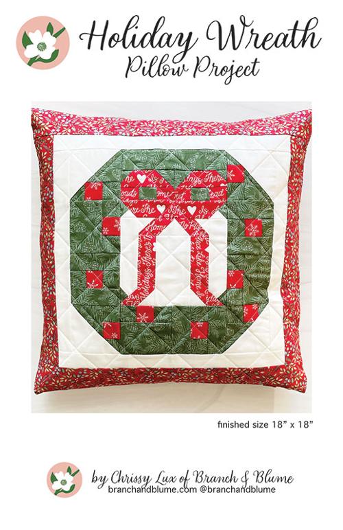 Holiday Wreath Pillow Pattern by Branch & Blume