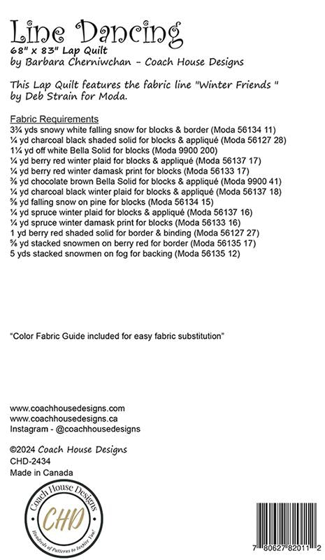 Line Dancing Pattern by Coach House Designs