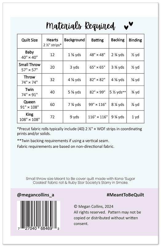 Meant To Be Pattern by Megan Collins