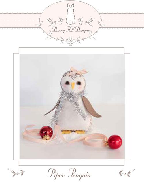 Piper Penguin Pattern for stuffie by Bunny Hill Designs