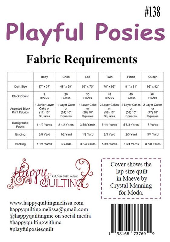 Playful Posies Pattern by Happy Quilting