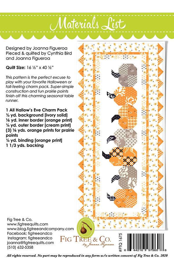 Pumpkins In a Row Table Runner Pattern by Fig Tree Quilts