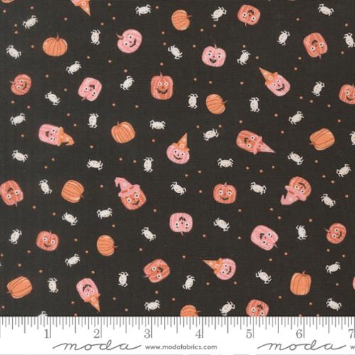 Purrs and Boos by Elena Amo Black Cat Pumpkins Yardage