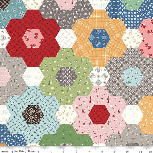 Lori Holt Calico Grandmas Flower Garden Cheater Fabric