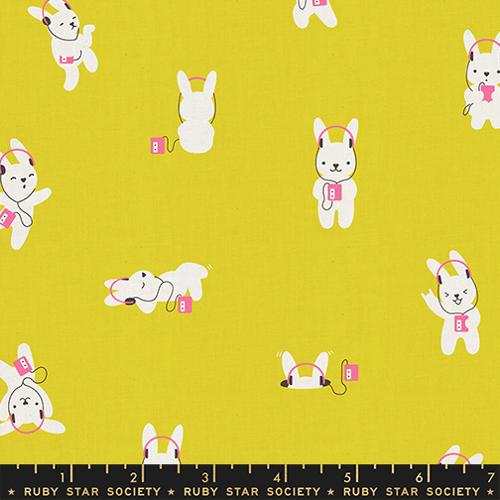 Ruby Star Society Lofi Linens BunE Citron yardage