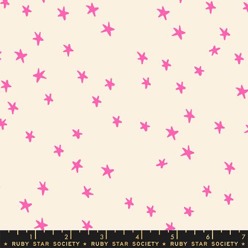 Ruby Star Society Starry Neon Pink yardage