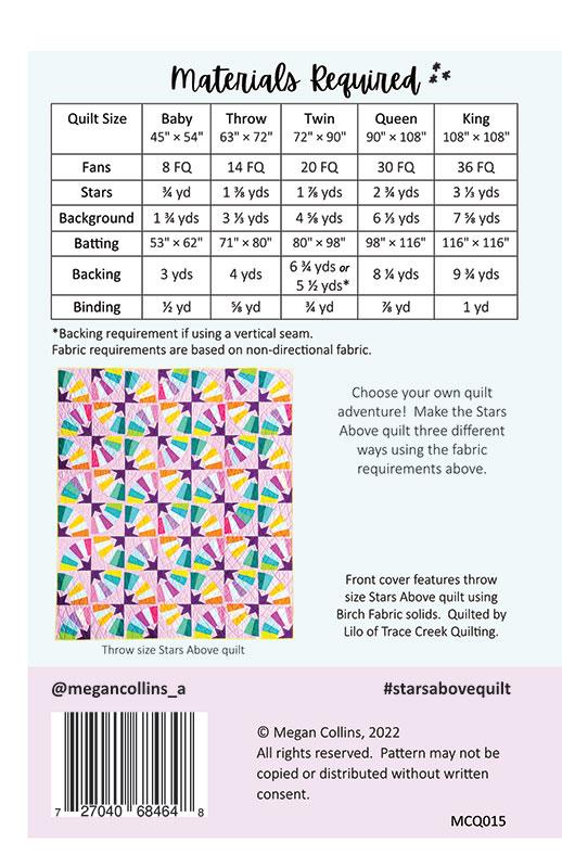 Stars Above Quilt Pattern by Megan Collins in Best Day Ever fabric collection