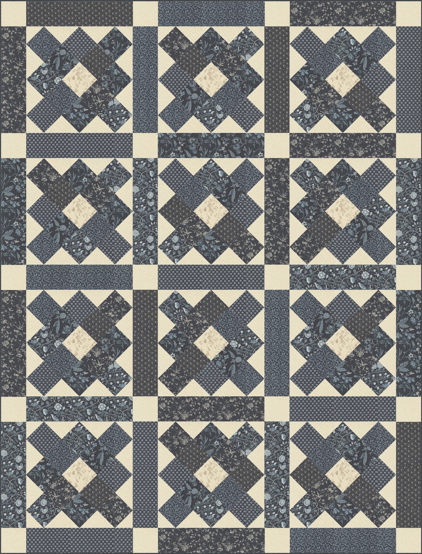 Sacre Bleu Croix Bleu Pattern