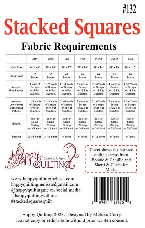 Stacked Squares Pattern by Happy Quilting