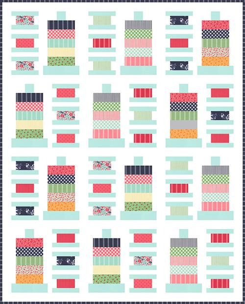 Strippy Spools Pattern by Its Sew Emma Precut Jelly Roll Friendly