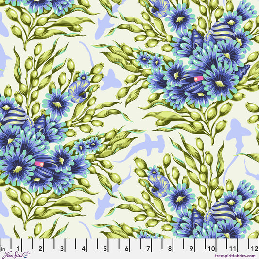 Tula Pink Floral Reef Shadow Sharks Marine Yardage
