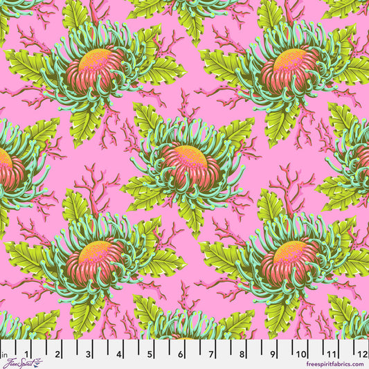 Tula Pink Floral Reef - Friends & Anemones Coralline Yardage
