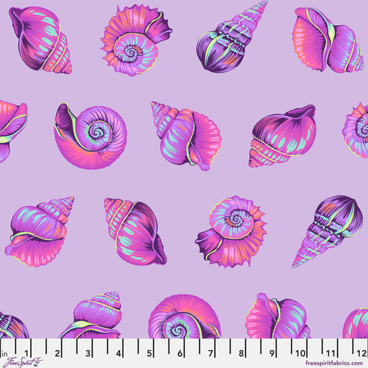 Tula Pink Floral Reef Lil Shelly Ultraviolet Yardage