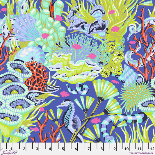 Tula Pink Floral Reef - Reef What You Sew Marine Yardage