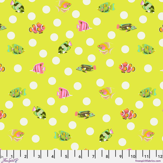 Tula Pink Floral Reef School Crossing Seagrass Yardage