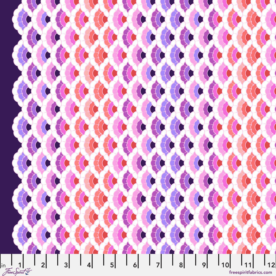 Tula Pink Floral Reef Aquatic Lace Ultraviolet Yardage