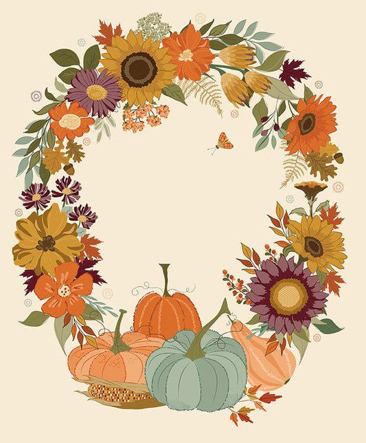 The Awe of Autumn Wreath Panel by Sandy Gervais